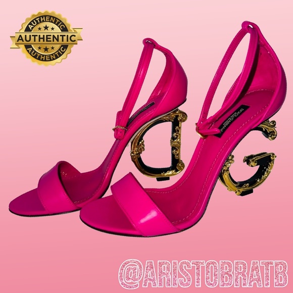 NAPPA SANDALS WITH BAROQUE DG HEEL in PINK